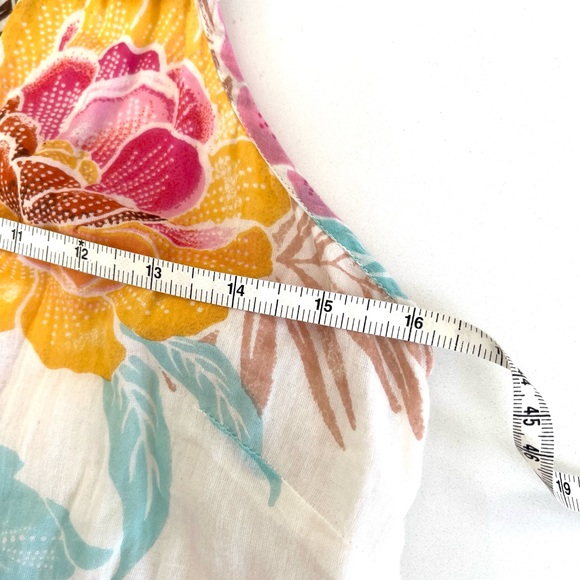 Anthropologie, Farm Rio maxi dress Havana floral, Pom-pom trim 100% cotton. Sz M - Picture 13 of 14